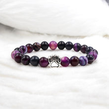 Load image into Gallery viewer, Dream Amethyst Bracelet with Dog/Cat Footprint Paw Charm