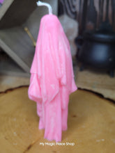 Load image into Gallery viewer, Ghost Handmade Candle , Palm wax Candle , Halloween Candle , white Ghost candle: Red