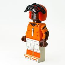 Load image into Gallery viewer, #1 WR Bengals Football Player Minifig made using LEGO parts - B3 Customs