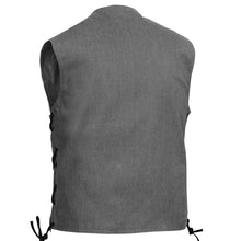 Load image into Gallery viewer, Men's Rough Rub-Off Raw Finish Broken Gray Denim Vest