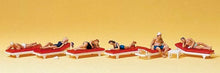 Load image into Gallery viewer, Preiser 10429 HO Scale Recreation &amp; Sports -- Sunbathers on Lounges