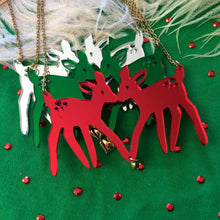 Load image into Gallery viewer, Christmas Fawns Statement Necklace - SILVER