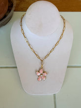 Load image into Gallery viewer, Pearl Centered Flower Charm Necklace
