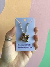 Load image into Gallery viewer, Bubble Letter Initial Necklace