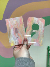 Load image into Gallery viewer, Pink Yellow and White Marble Outlet Cover