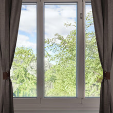 Load image into Gallery viewer, Brown Houndstooth Wool Curtain