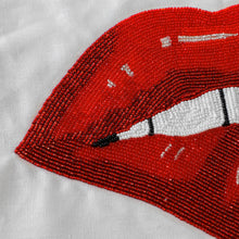 Load image into Gallery viewer, Beaded Biting Lips Wall Art