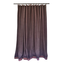 Load image into Gallery viewer, Brown Wool Curtains With Leather Ties and Trim Curtain
