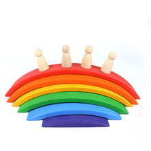 Load image into Gallery viewer, 6 Pcs Wooden Rainbow Bridge Stacking Building Blocks