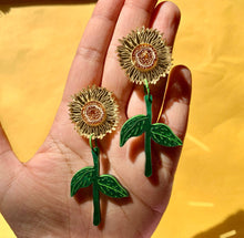Load image into Gallery viewer, Sunflowers Acrylic Statement Earrings