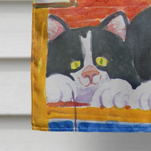 Load image into Gallery viewer, Black and White Cat  No Fishing Flag Canvas House Size