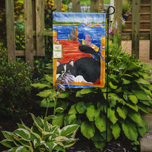 Load image into Gallery viewer, Black and White Cat  No Fishing Garden Flag – Decorative Outdoor Yard Flag