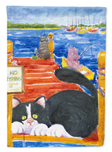 Load image into Gallery viewer, Black and White Cat  No Fishing Garden Flag – Decorative Outdoor Yard Flag