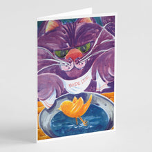 Load image into Gallery viewer, Purple Cat Birdie Dear Greeting Cards -  Blank Note Cards – 8-Pack of Artist-Designed Cards with Envelopes
