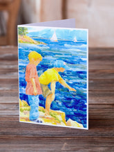 Load image into Gallery viewer, The Boys at the water Greeting Cards -  Blank Note Cards – 8-Pack of Artist-Designed Cards with Envelopes