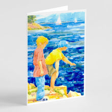 Load image into Gallery viewer, The Boys at the water Greeting Cards -  Blank Note Cards – 8-Pack of Artist-Designed Cards with Envelopes