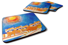 Load image into Gallery viewer, Raccoons on the porch  Coasters - Set of 4 Lightweight Foam, Absorbent Drink Coasters
