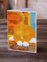 Load image into Gallery viewer, Big Orange Cat Welcome Greeting Cards -  Blank Note Cards – 8-Pack of Artist-Designed Cards with Envelopes