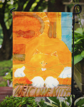 Load image into Gallery viewer, Orange Tabby Welcome Cat  Garden Flag – Decorative Outdoor Yard Flag