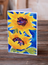 Load image into Gallery viewer, Flower - Sunflower Greeting Cards -  Blank Note Cards – 8-Pack of Artist-Designed Cards with Envelopes