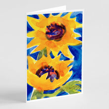 Load image into Gallery viewer, Flower - Sunflower Greeting Cards -  Blank Note Cards – 8-Pack of Artist-Designed Cards with Envelopes