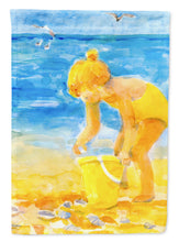 Load image into Gallery viewer, Little Girl at the beach Flag Canvas House Size