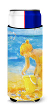 Load image into Gallery viewer, Little Girl at the beach Slim Can Hugger – Fun &amp; Functional Drink Coolers 6016MUK