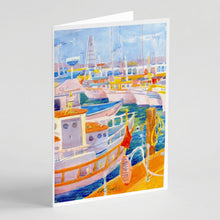 Load image into Gallery viewer, Shirmp Boats Greeting Cards -  Blank Note Cards – 8-Pack of Artist-Designed Cards with Envelopes
