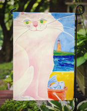 Load image into Gallery viewer, White Cat by the Lighthouse  Garden Flag – Decorative Outdoor Yard Flag