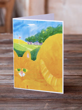 Load image into Gallery viewer, Big Orange Tabby Cat on the Golf Course Greeting Cards -  Blank Note Cards – 8-Pack of Artist-Designed Cards with Envelopes