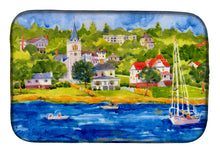 Load image into Gallery viewer, Harbour Scene with Sailboat Dish Drying Mat – Absorbent, Artistic Kitchen Essentials 6031DDM
