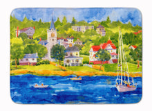 Load image into Gallery viewer, Harbour Scene with Sailboat Machine Washable Memory Foam Mat 6031RUG