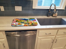 Load image into Gallery viewer, Seaside Beach Cottage Dish Drying Mat – Absorbent, Artistic Kitchen Essentials 6032DDM