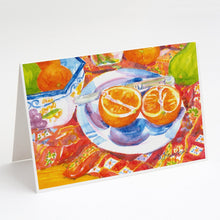 Load image into Gallery viewer, Florida Oranges Sliced for breakfast Greeting Cards -  Blank Note Cards – 8-Pack of Artist-Designed Cards with Envelopes