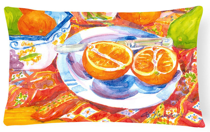 Florida Oranges Sliced for breakfast  Decorative   Canvas Fabric Pillow
