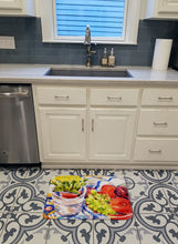Load image into Gallery viewer, Apples, Plums and Grapes with Flowers Machine Washable Memory Foam Mat 6037RUG