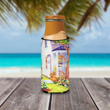 Load image into Gallery viewer, White Cottage at the beach Slim Can Hugger – Fun &amp; Functional Drink Coolers 6040MUK