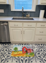Load image into Gallery viewer, Old Red Cottage House at the lake or Beach Machine Washable Memory Foam Mat 6041RUG