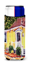 Load image into Gallery viewer, Yellow Cottage at the Beach Slim Can Hugger – Fun &amp; Functional Drink Coolers 6045MUK