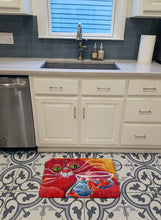 Load image into Gallery viewer, Big Red Cat at the fishbowl Machine Washable Memory Foam Mat 6048RUG