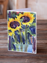 Load image into Gallery viewer, Flower - Sunflower Greeting Cards -  Blank Note Cards – 8-Pack of Artist-Designed Cards with Envelopes