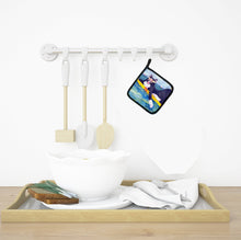 Load image into Gallery viewer, Black and white Cat Surfin Bird Pot Holders - Set of 2 Decorative Kitchen Helpers | Made in the USA 6051PTHD