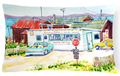Seafood Shack for fresh shrimp Decorative   Canvas Fabric Pillow