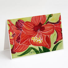 Load image into Gallery viewer, Flower - Amaryllis Greeting Cards -  Blank Note Cards – 8-Pack of Artist-Designed Cards with Envelopes