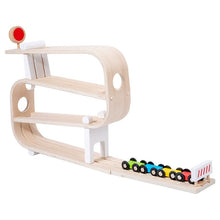 Load image into Gallery viewer, **Pre-order (Ships in 2-3 Weeks)**Wooden Ramp Racer with 4 Cars