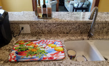Load image into Gallery viewer, Flowers with a side of lemons Dish Drying Mat – Absorbent, Artistic Kitchen Essentials 6058DDM