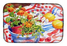 Load image into Gallery viewer, Flowers with a side of lemons Dish Drying Mat – Absorbent, Artistic Kitchen Essentials 6058DDM