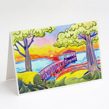 Load image into Gallery viewer, Dock at the pier Greeting Cards -  Blank Note Cards – 8-Pack of Artist-Designed Cards with Envelopes