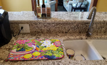 Load image into Gallery viewer, Flower - Primroses Dish Drying Mat – Absorbent, Artistic Kitchen Essentials 6062DDM