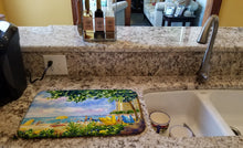 Load image into Gallery viewer, Beach Resort view from the condo Dish Drying Mat – Absorbent, Artistic Kitchen Essentials 6065DDM
